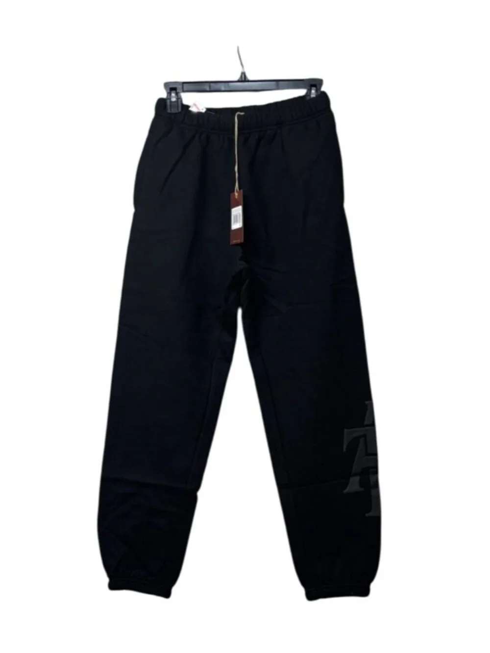 Mitchell & Ness Men’s. NCAA PUFF PRINT FLEECE PANTS North Carolina A&T, Black, S